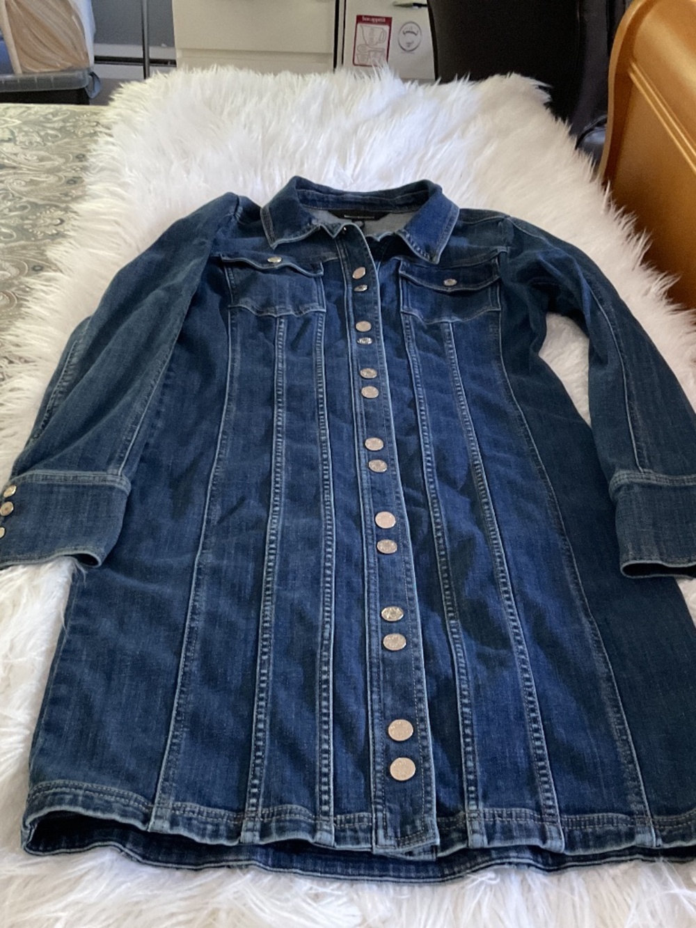 White House Black Market Denim Shirt Dress